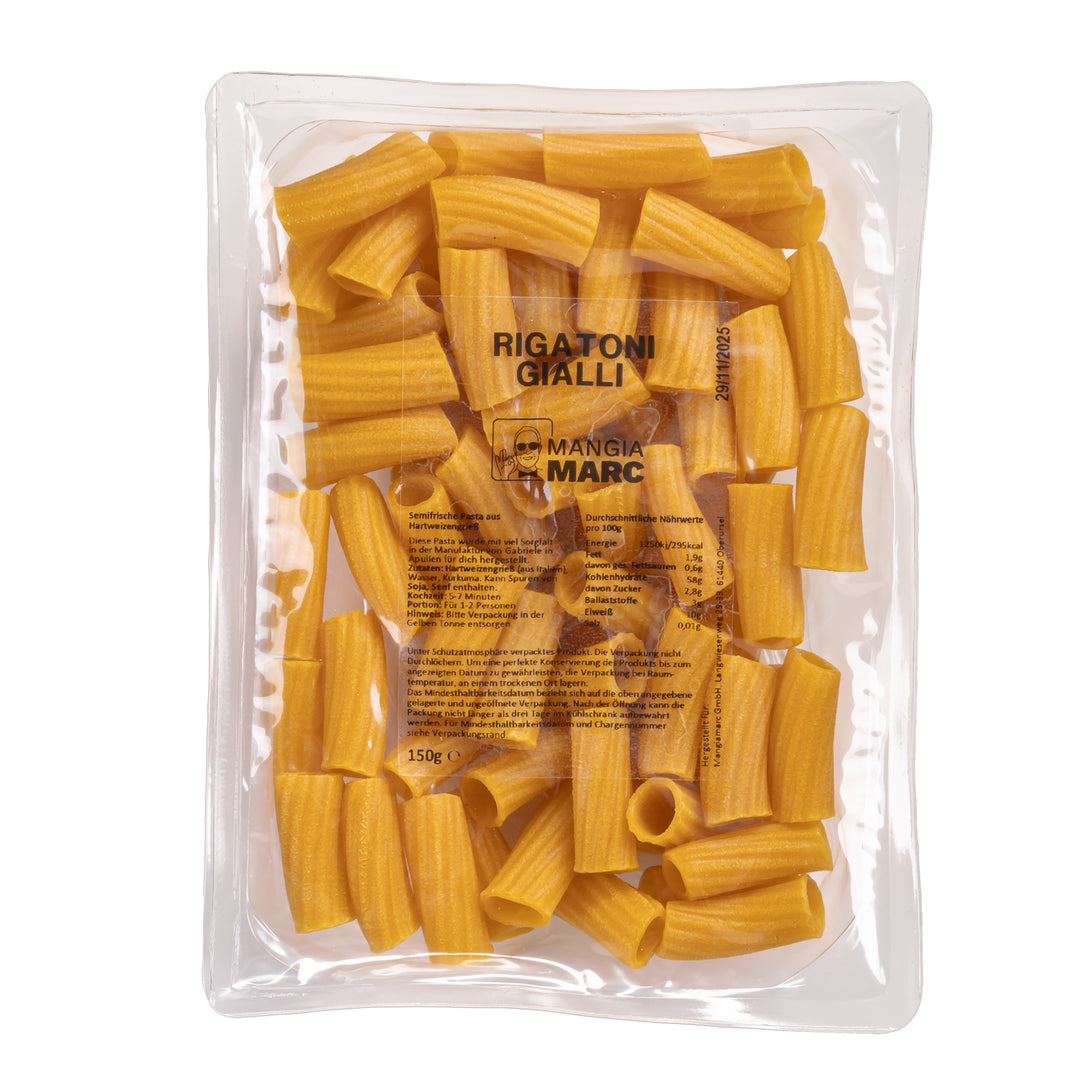 Rigatoni Gelb Pasta I 5 Min. Semifrisch I 150g