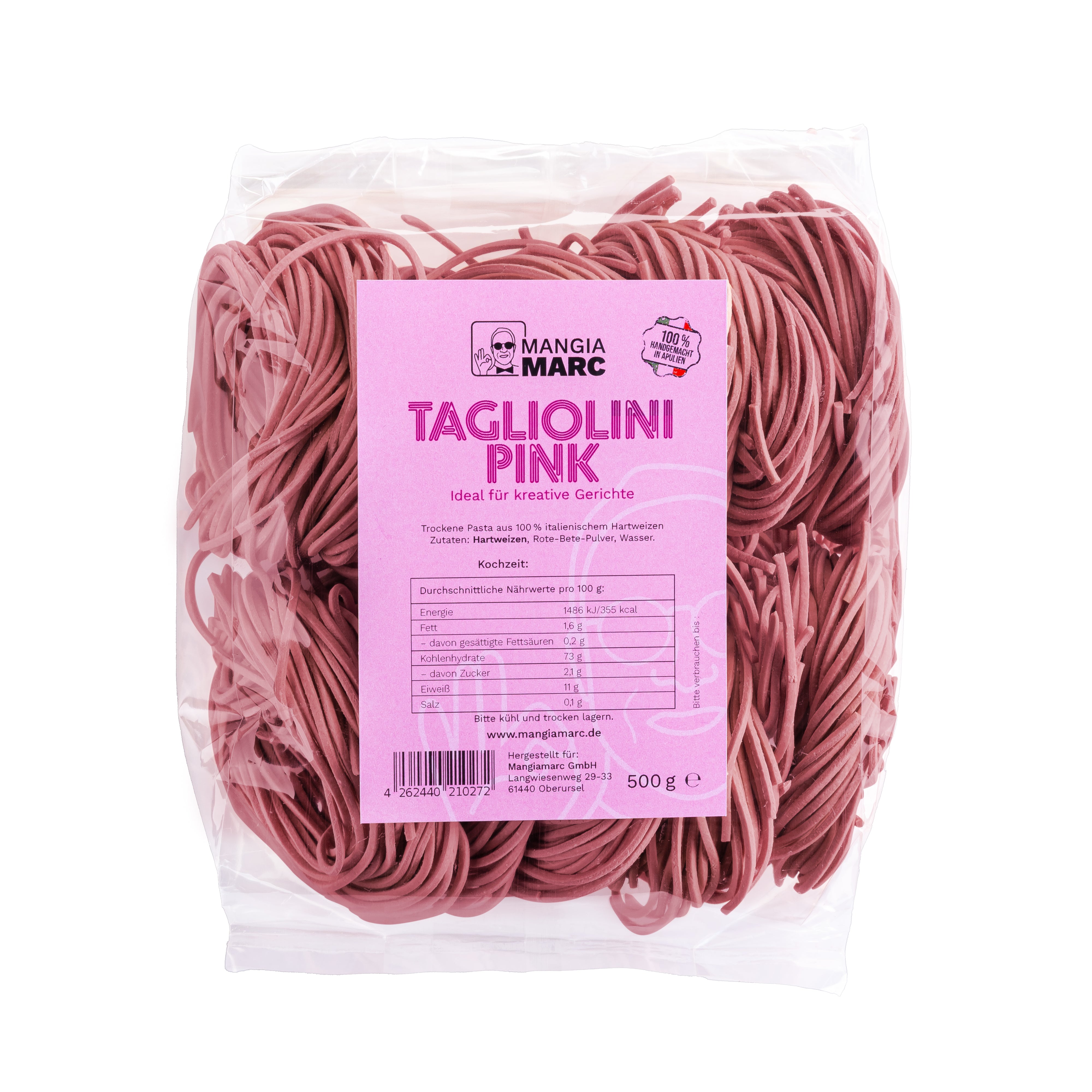Packung Pink Tagliolini Pasta 500g