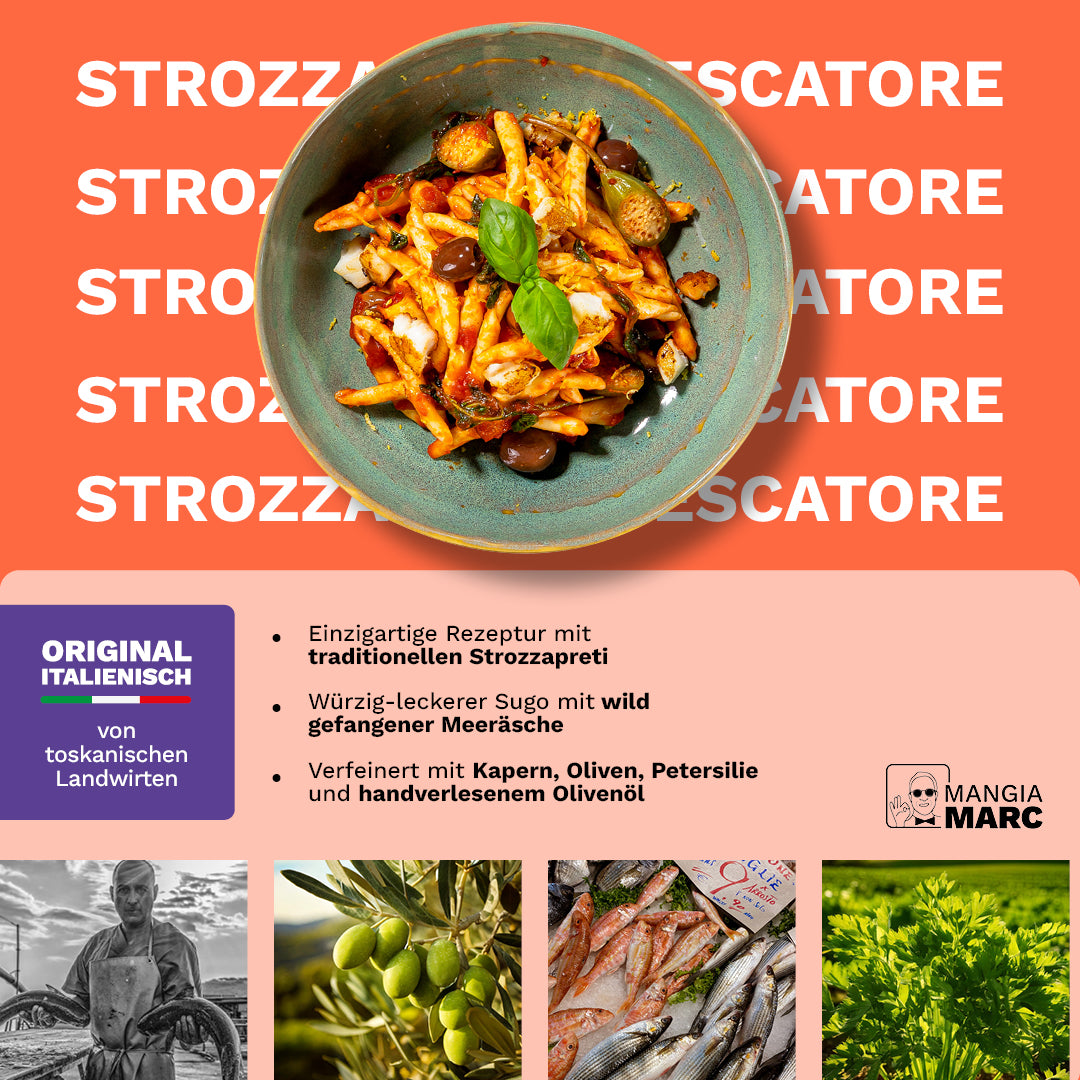 Strozzapreti mit edler Fischsosse.