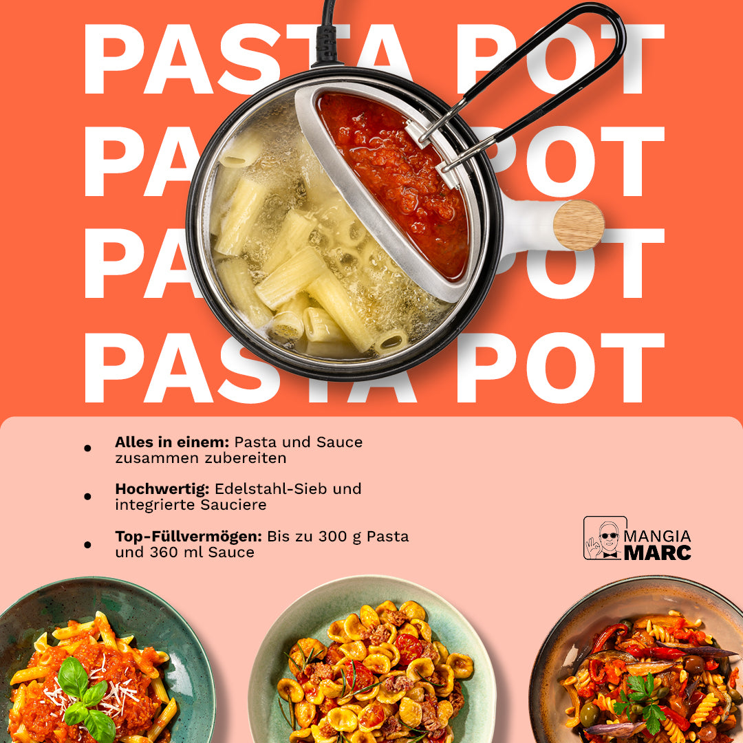 In nur 5 Minuten bis zu zwei Portionen Pasta zubereiten.