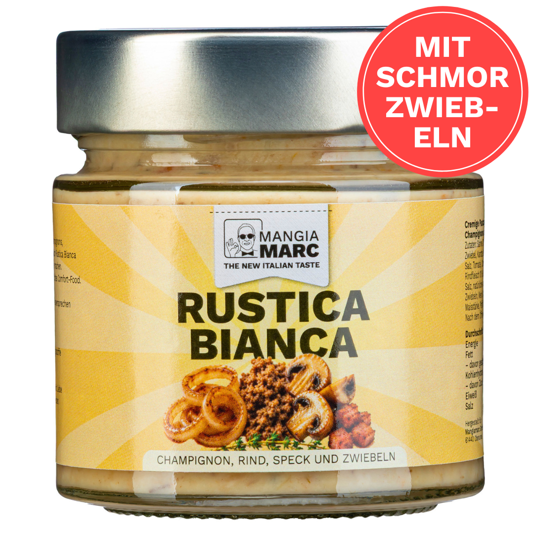 Rustica Bianca I Cremig mit Champignons, Rind und Speck I 200g