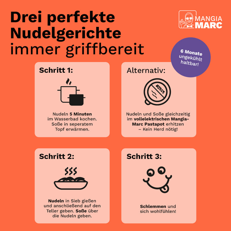 So schnell ist unsere Pastabox zubereitet.